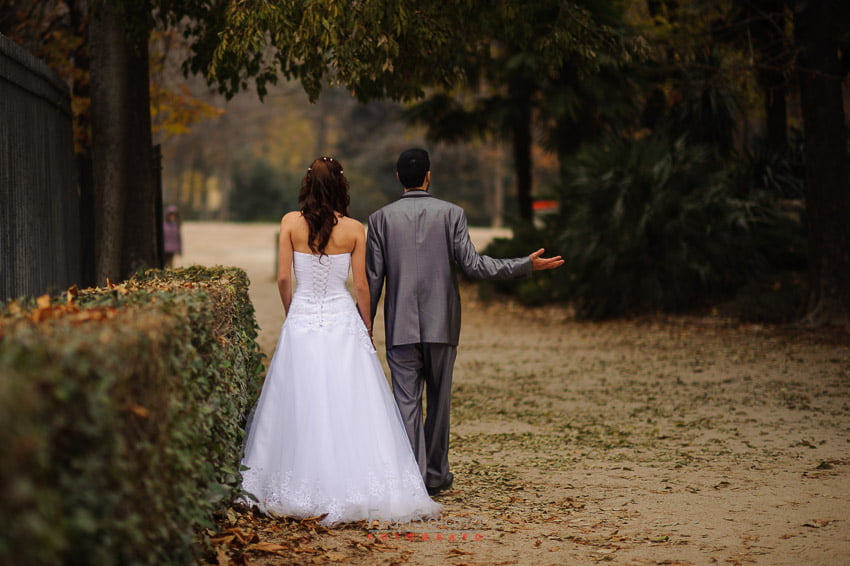 Reportaje de bodas en el Parque del Retiro de Madrid